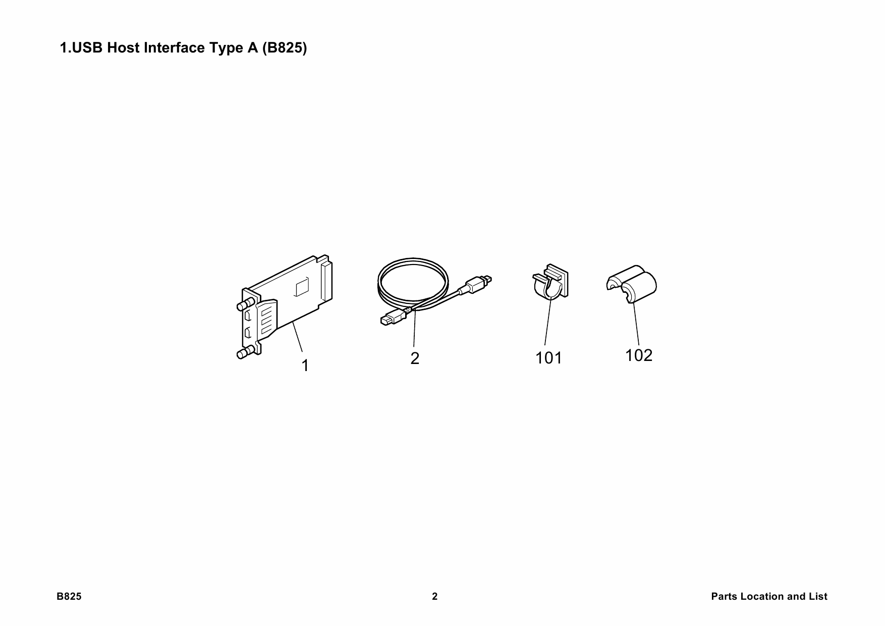 RICOH Options B825 USB-HOST-INTERFACE-TYPE-A Parts Catalog PDF download-4